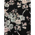 Tissu jacquard à motif floral bicolore sur fond noir