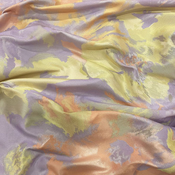 Tissu jacquard à motif floral tricolore