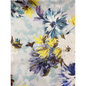 100% silk chiffon fabric with blue floral print