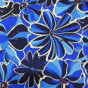 100% silk chiffon fabric with large blue flowers print
