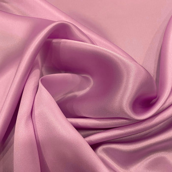 Bright pink satin fabric 100% silk