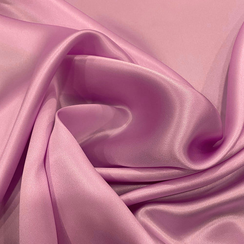 Bright pink satin fabric 100% silk