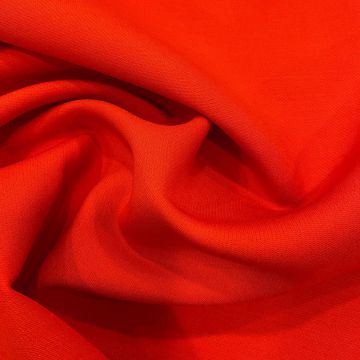 Orange double-sided wool and silk crepe fabric