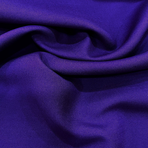 Purple double-sided wool and silk crepe fabric