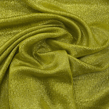 Tissu jacquard de soie lamé ondulé vert pomme