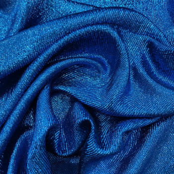 Royal blue wavy lamé 100% silk jacquard fabric