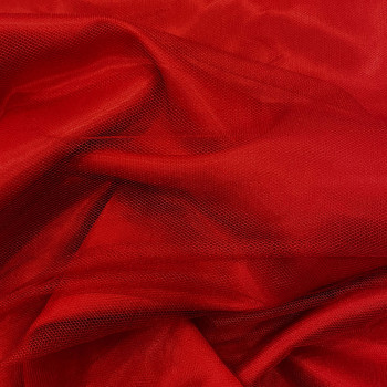 Red 100% silk tulle fabric