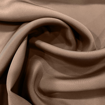 Dark beige 100% silk crepe fabric