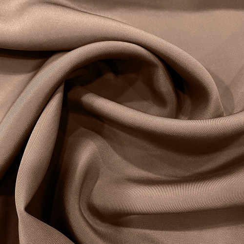 Dark beige 100% silk crepe fabric