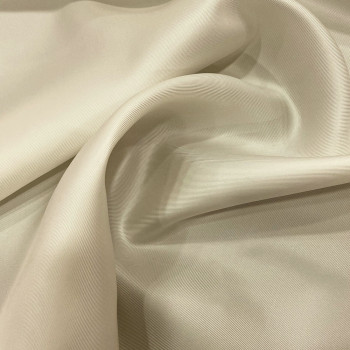 Off-white 100% silk twill gazar fabric