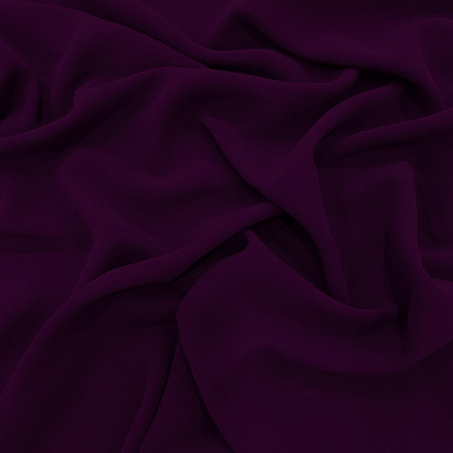 Tissu crêpe georgette 100% soie violet pur