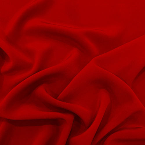 Raspberry red 100% silk crepe de Chine fabric