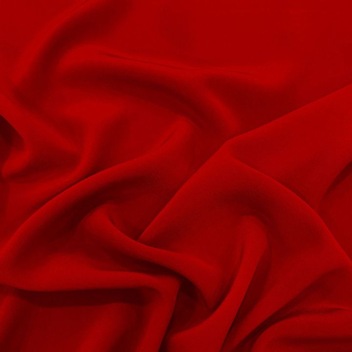 Raspberry red 100% silk crepe de Chine fabric