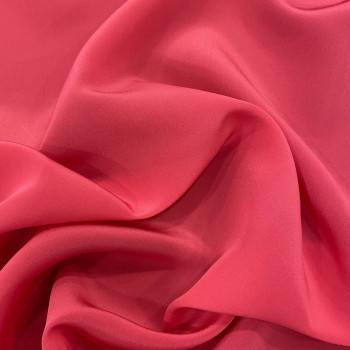 Watermelon pink 100% silk crepe de Chine fabric