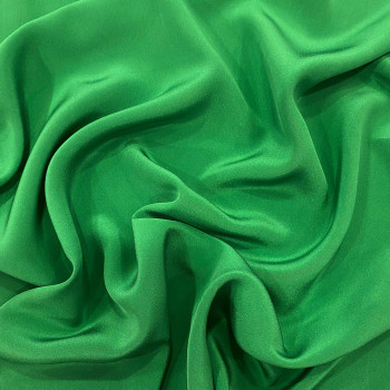 Green 100% silk crepe de Chine fabric
