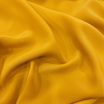 Tissu crêpe de Chine 100% soie jaune soleil