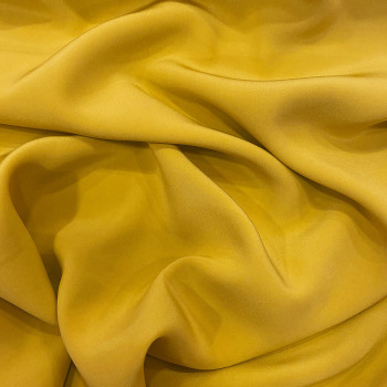 Yellow 100% silk crepe de Chine fabric