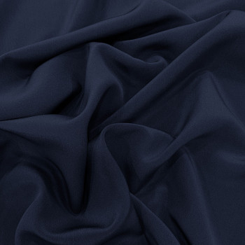 Tissu crêpe de Chine 100% soie bleu indigo