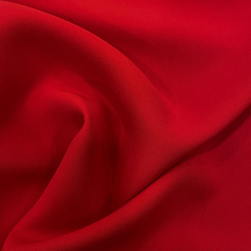 Red 100% silk crepe cady fabric