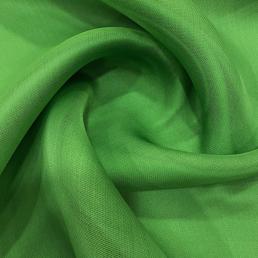 Green 100% silk gauze fabric — Tissus en Ligne