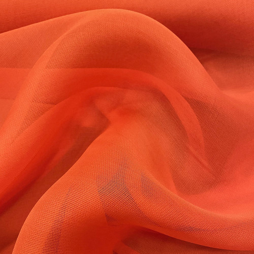 Orange 100% silk gauze fabric