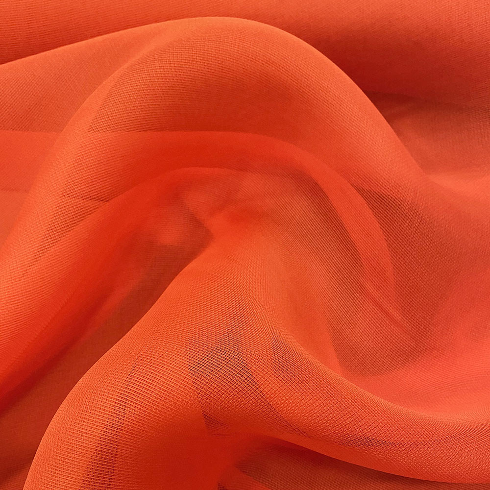 Orange 100% silk gauze fabric — Tissus en Ligne