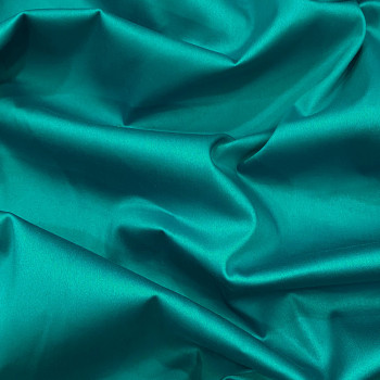 Cotton satin fabric aqua blue