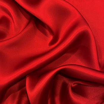Red satin fabric 100% silk