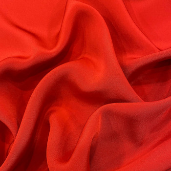 Coral 100% silk crepe fabric