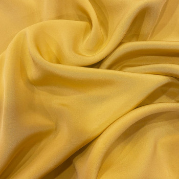 Tissu crêpe drap de soie jaune