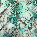 Tissu mousseline de soie imprimé python digital vert