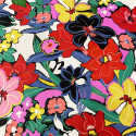 Tissu satin 100% soie imprimé peinture florale multicolore Tissu satin 100% soie imprimé peinture florale multicolore