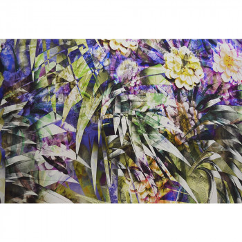 Foliage printed silk satin fabric