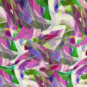 100% silk satin with purple abstract geometric print