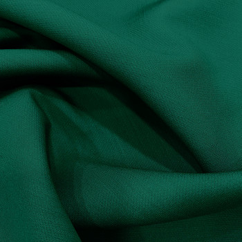 Tissu crêpe laine et soie double face vert alexandrite