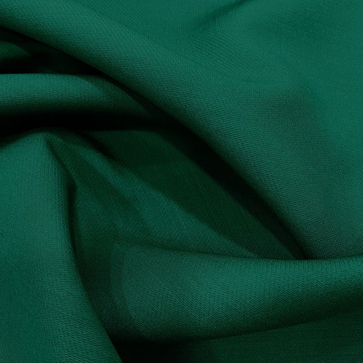 Alexandrite green double-sided wool and silk crepe fabric