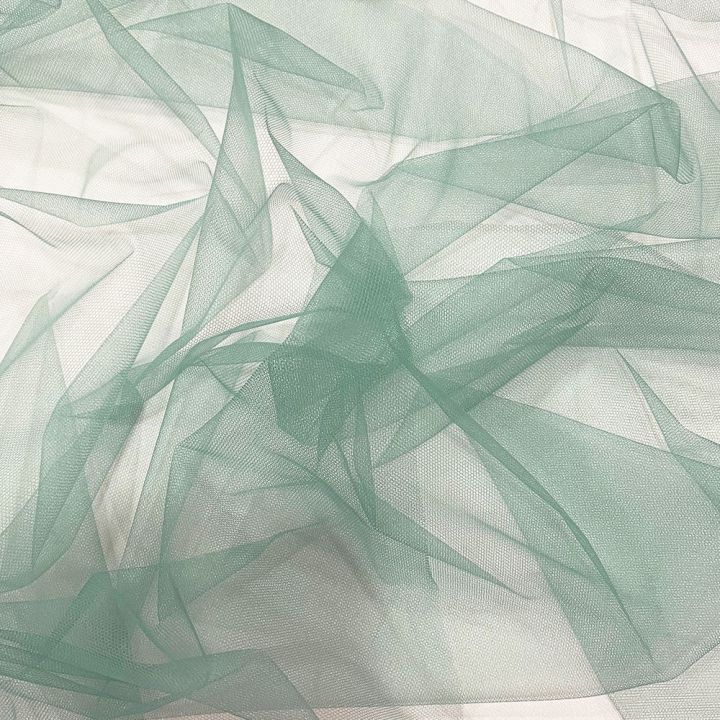 Aqua green illusion tulle fabric