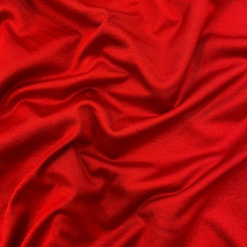Tissu jersey 100% soie rouge