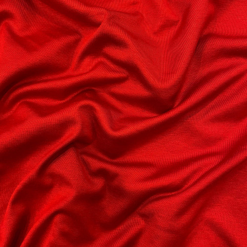 Tissu jersey 100% soie rouge