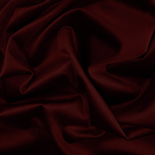 Tissu velours de coton lustré rouge bordeaux
