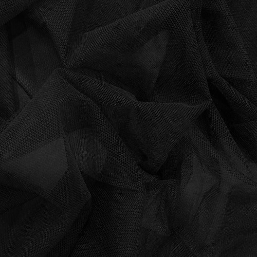 Tissu tulle 100% soie noir