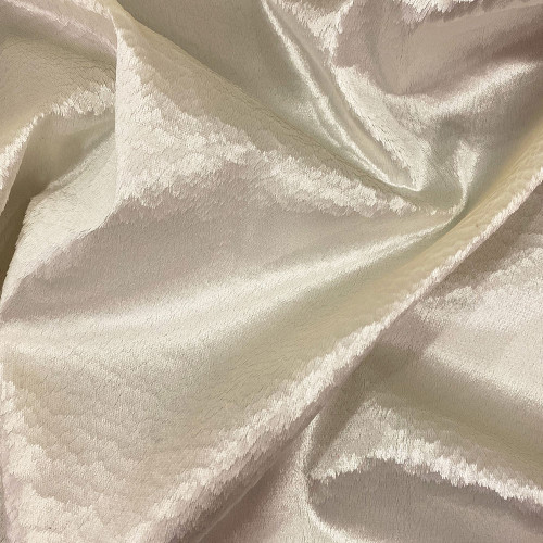 Ecru textured silk velvet fabric