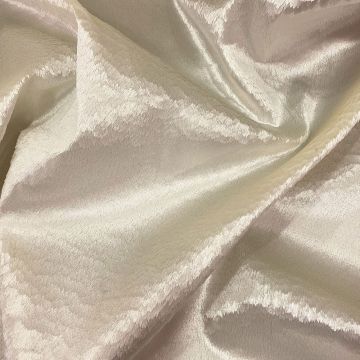 Ecru textured silk velvet fabric
