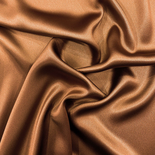 Copper heavy silk satin fabric