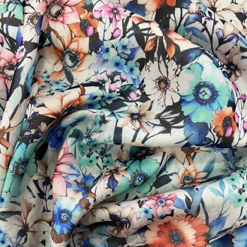 100% silk chiffon fabric floral print