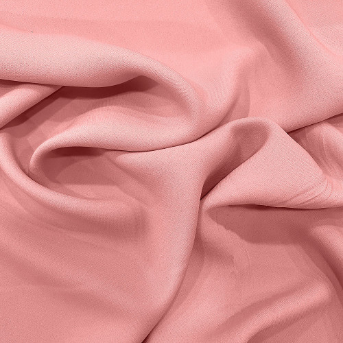 Peach pink matte double-sided stretch crepe fabric