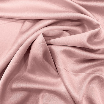 Pink satin-back cady crepe fabric