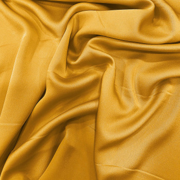 Buttercup yellow satin-back cady crepe fabric