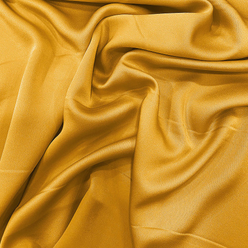 Tissu caddy crêpe envers satin jaune bouton d'or