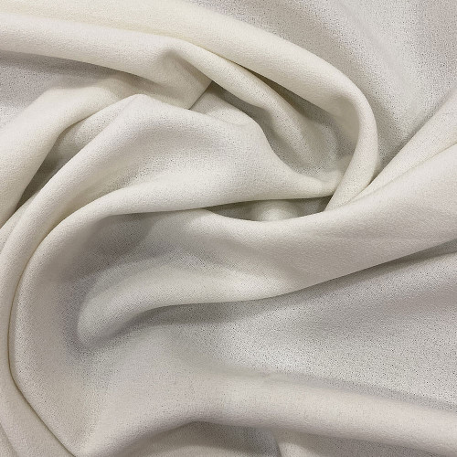 Tissu crêpe de laine 100% laine fluide blanc